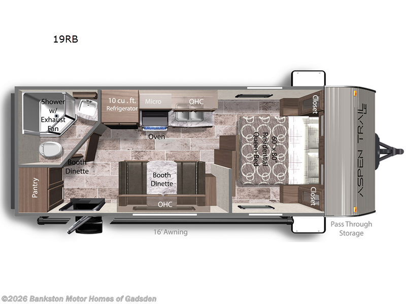 2026 Dutchmen Aspen Trail LE 19RB - New Travel Trailer For Sale by Bankston Motor Homes of Gadsden in Attalla, Alabama