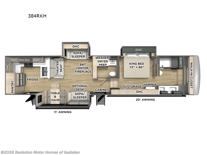 2026 Forest River Columbus 384RKH - New Fifth Wheel For Sale by Bankston Motor Homes of Gadsden in Attalla, Alabama features Slideout