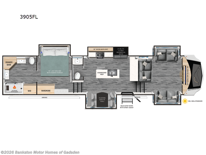 2024 Heartland Big Country 3905FL - Used Fifth Wheel For Sale by Bankston Motor Homes of Gadsden in Attalla, Alabama features Slideout
