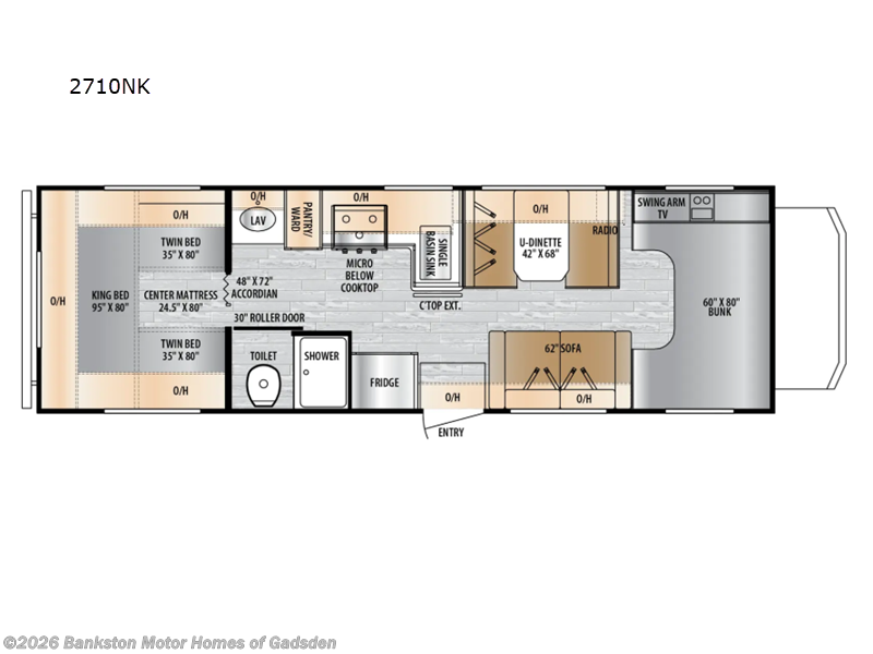 2026 East to West Entrada 2710NK - New Class C For Sale by Bankston Motor Homes of Gadsden in Attalla, Alabama