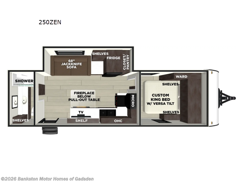 2026 Forest River Wildwood 250ZEN - New Travel Trailer For Sale by Bankston Motor Homes of Gadsden in Attalla, Alabama features Slideout