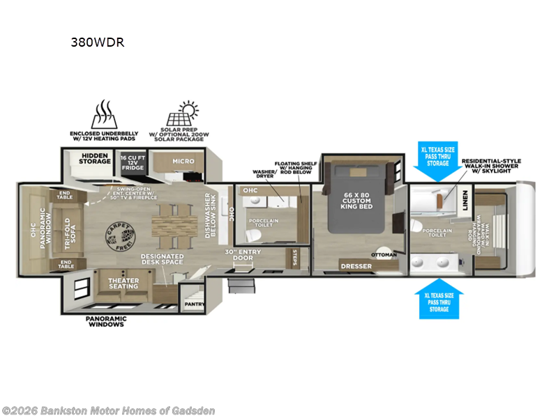 2026 Forest River Wildwood Heritage Glen 380WDR - New Fifth Wheel For Sale by Bankston Motor Homes of Gadsden in Attalla, Alabama features Slideout