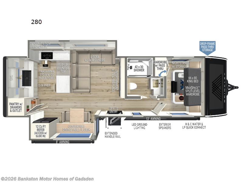 2026 Brinkley RV Model I 280 - New Travel Trailer For Sale by Bankston Motor Homes of Gadsden in Attalla, Alabama features Slideout