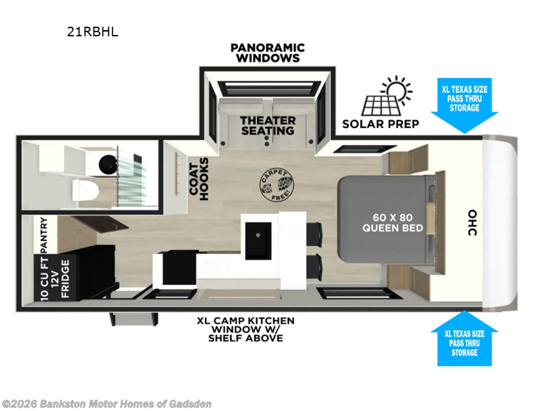 2026 Forest River Wildwood Heritage Glen Hyper-Lyte 21RBHL - New Travel Trailer For Sale by Bankston Motor Homes of Gadsden in Attalla, Alabama features Slideout