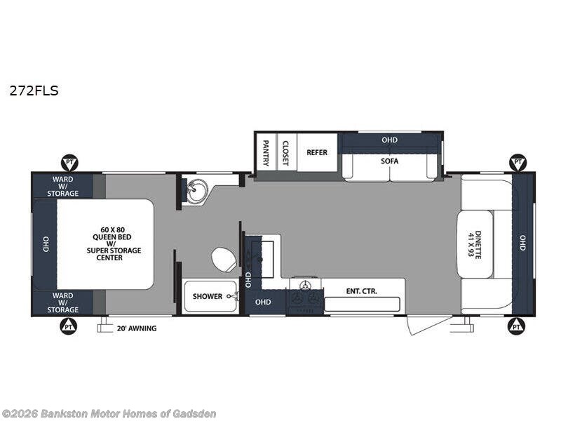 2020 Forest River Surveyor 272FLS - Used Travel Trailer For Sale by Bankston Motor Homes of Gadsden in Attalla, Alabama features Slideout