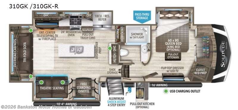 2021 Grand Design Solitude 310GK - Used Fifth Wheel For Sale by Bankston Motor Homes of Gadsden in Attalla, Alabama features Slideout