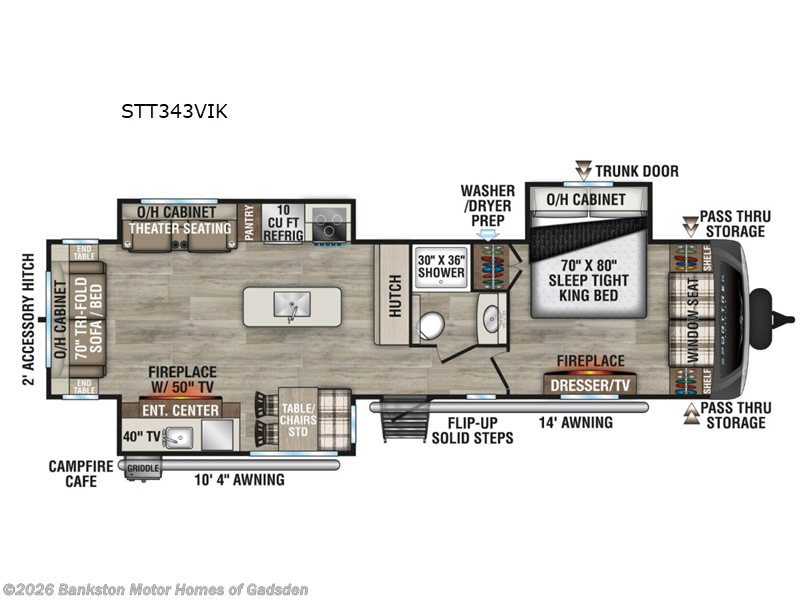 2027 Venture RV SportTrek Touring Edition STT343VIK - New Travel Trailer For Sale by Bankston Motor Homes of Gadsden in Attalla, Alabama features Slideout