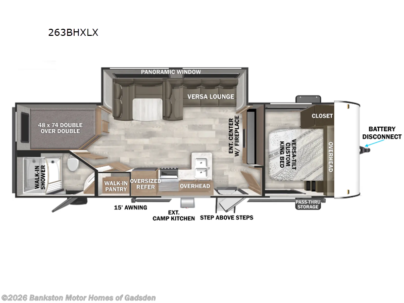 2026 Forest River Wildwood X-Lite 263BHXLX - New Travel Trailer For Sale by Bankston Motor Homes of Gadsden in Attalla, Alabama features Slideout