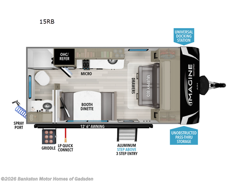 2024 Grand Design Imagine AIM 15RB - Used Travel Trailer For Sale by Bankston Motor Homes of Gadsden in Attalla, Alabama