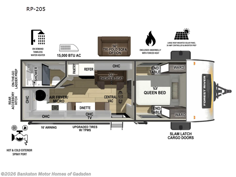 2026 Forest River R Pod RP-205 - New Travel Trailer For Sale by Bankston Motor Homes of Gadsden in Attalla, Alabama