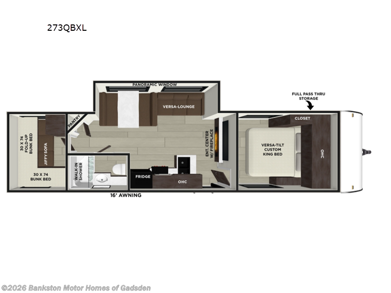 2027 Forest River Wildwood X-Lite 273QBXL - New Travel Trailer For Sale by Bankston Motor Homes of Gadsden in Attalla, Alabama features Slideout