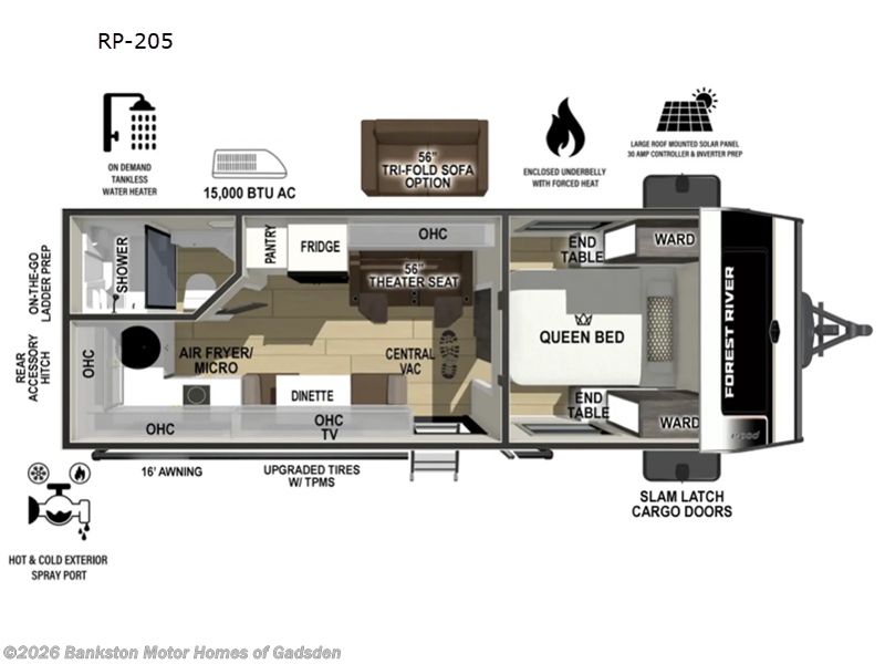 2027 Forest River R Pod RP-205 - New Travel Trailer For Sale by Bankston Motor Homes of Gadsden in Attalla, Alabama