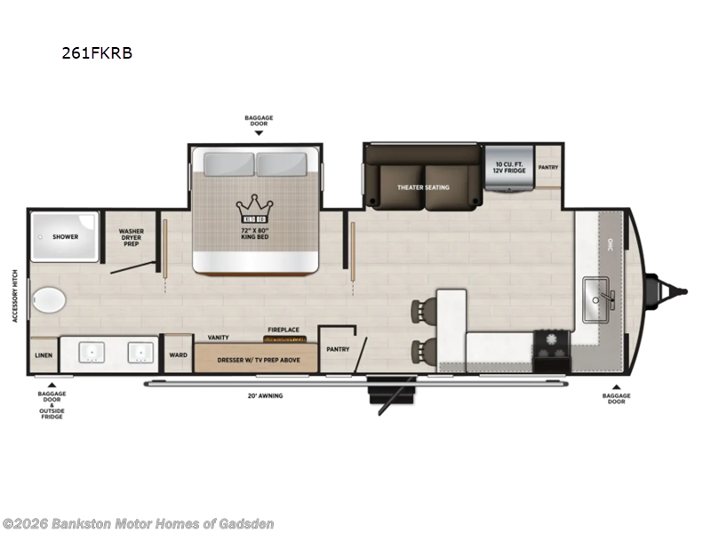 2027 Forest River Wildwood Heritage Glen 261FKRB - New Travel Trailer For Sale by Bankston Motor Homes of Gadsden in Attalla, Alabama features Slideout