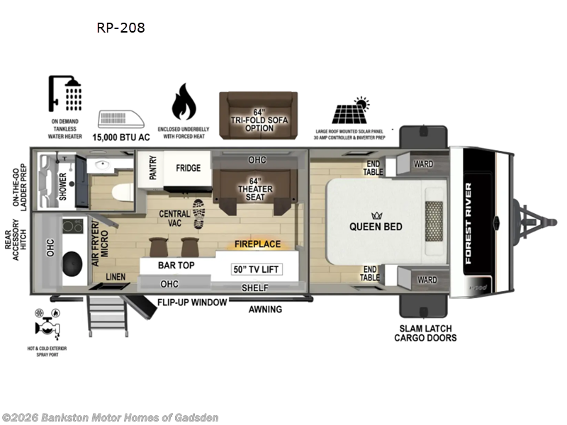 2027 Forest River R Pod RP-208 - New Travel Trailer For Sale by Bankston Motor Homes of Gadsden in Attalla, Alabama