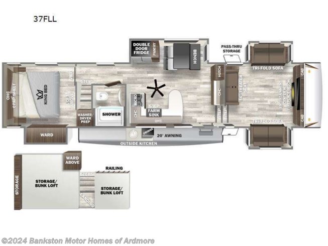 2024 Forest River Sabre 37FLL - New Fifth Wheel For Sale by Bankston Motor Homes of Ardmore in Ardmore, Tennessee