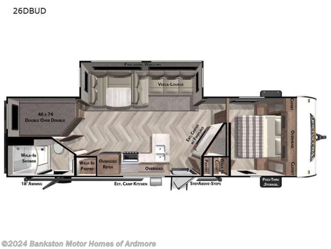 2022 Forest River Wildwood 26DBUD - New Travel Trailer For Sale by Bankston Motor Homes of Ardmore in Ardmore, Tennessee