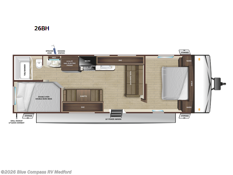 2023 Highland Ridge Open Range Conventional 26BH - Used Travel Trailer For Sale by Blue Compass RV Medford in Medford, Oregon