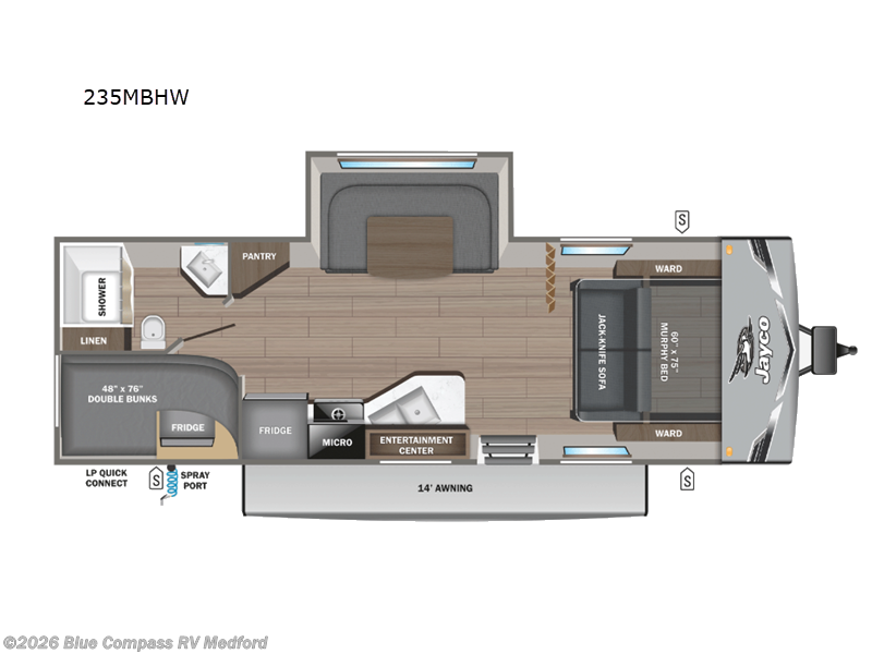 2025 Jayco Jay Flight SLX 235MBHW - Used Travel Trailer For Sale by Blue Compass RV Medford in Medford, Oregon features Slideout