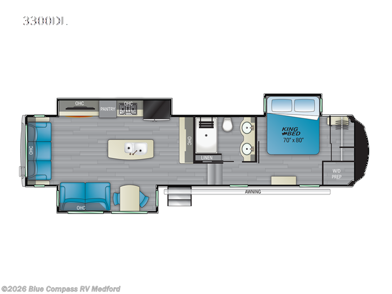 2022 Heartland Bighorn 3300DL - Used Fifth Wheel For Sale by Blue Compass RV Medford in Medford, Oregon features Slideout