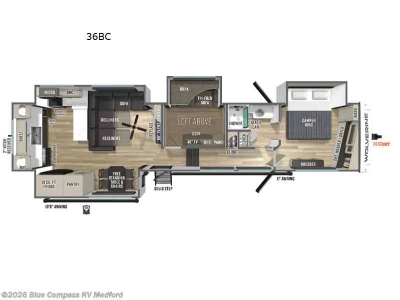 2027 Forest River Wolverine 36BC - New Fifth Wheel For Sale by Blue Compass RV Medford in Medford, Oregon features Slideout
