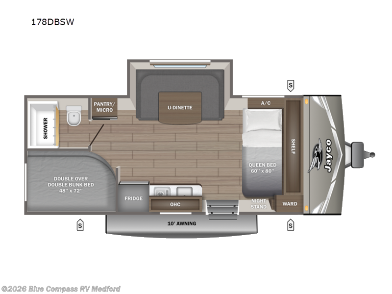 2027 Jayco Jay Flight 178DBSW - New Travel Trailer For Sale by Blue Compass RV Medford in Medford, Oregon features Slideout