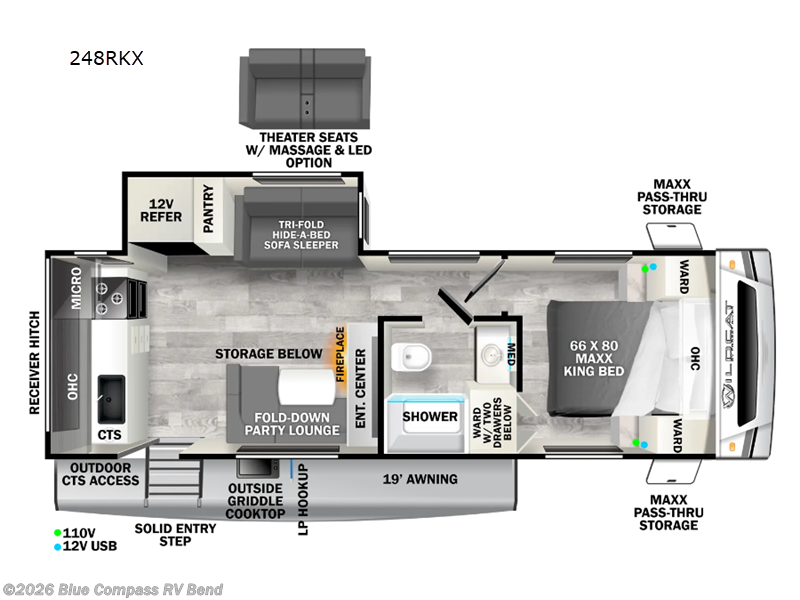 2024 Forest River Wildcat ONE 248RKX - Used Travel Trailer For Sale by Blue Compass RV Bend in Bend, Oregon features Slideout