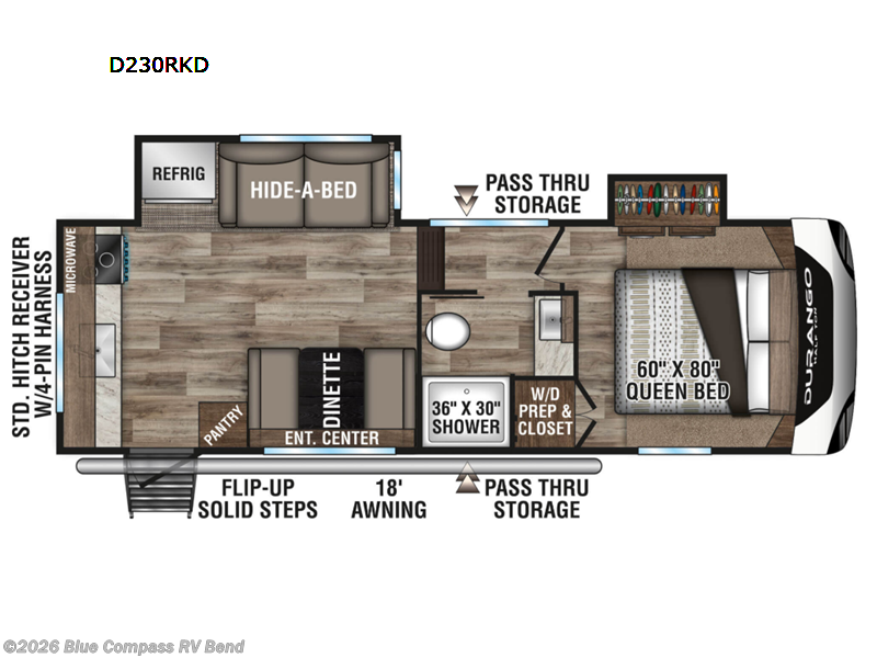 2021 K-Z Durango Half-Ton D230RKD - Used Fifth Wheel For Sale by Blue Compass RV Bend in Bend, Oregon features Slideout