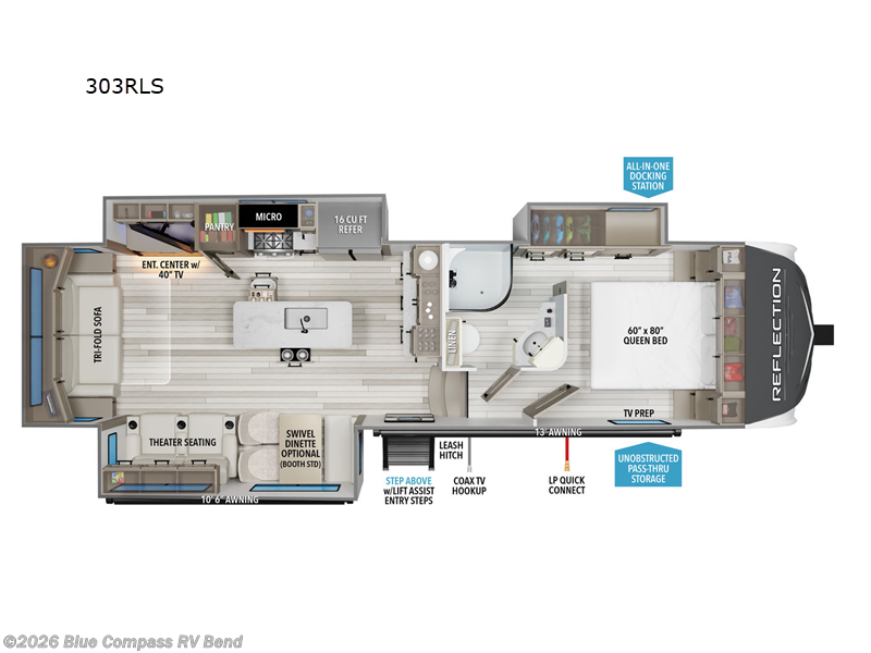 2026 Grand Design Reflection 303RLS - New Fifth Wheel For Sale by Blue Compass RV Bend in Bend, Oregon features Slideout