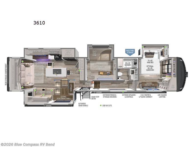 2026 Brinkley RV Model Z 3610 - New Fifth Wheel For Sale by Blue Compass RV Bend in Bend, Oregon features Slideout