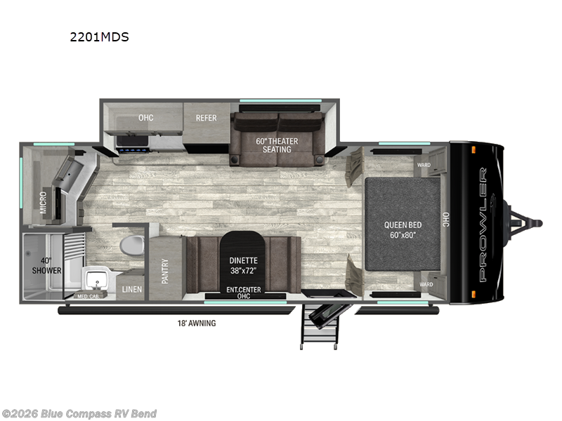 2026 Heartland Prowler 2201MDS - New Travel Trailer For Sale by Blue Compass RV Bend in Bend, Oregon features Slideout