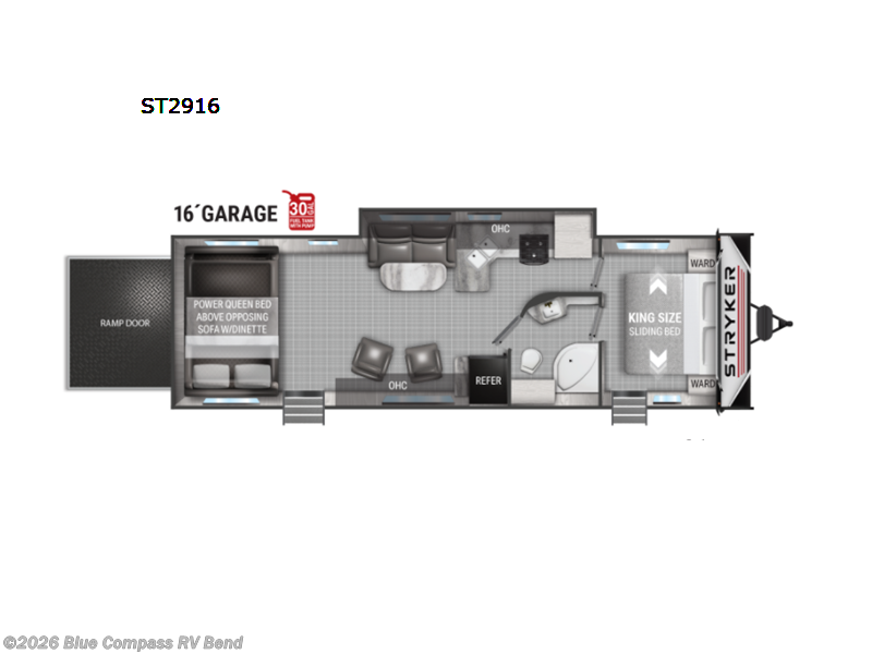 2022 Cruiser RV Stryker ST2916 - Used Toy Hauler For Sale by Blue Compass RV Bend in Bend, Oregon features Slideout