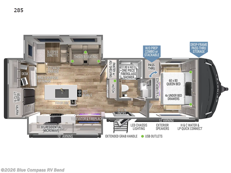 2025 Brinkley RV Model Z AIR 285 - Used Travel Trailer For Sale by Blue Compass RV Bend in Bend, Oregon features Slideout