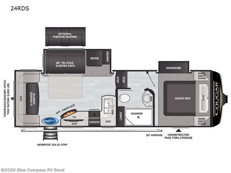 2021 Keystone Cougar Half-Ton 24RDS - Used Fifth Wheel For Sale by Blue Compass RV Bend in Bend, Oregon features Slideout