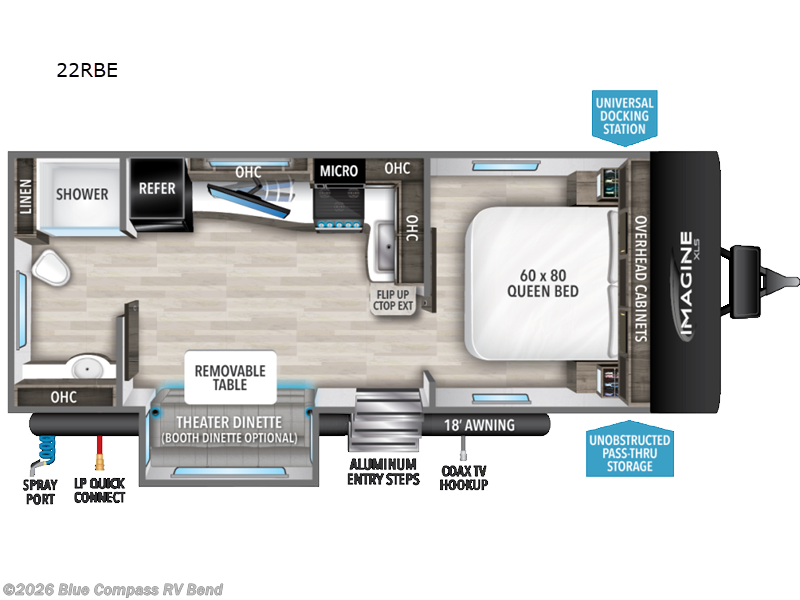 2023 Grand Design Imagine XLS 22RBE - Used Travel Trailer For Sale by Blue Compass RV Bend in Bend, Oregon features Slideout