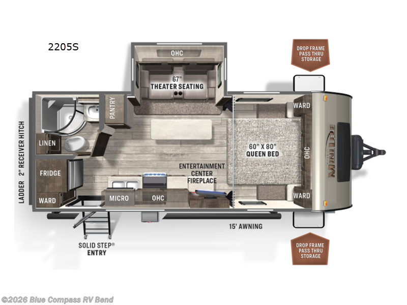 2022 Forest River Rockwood Mini Lite 2205S - Used Travel Trailer For Sale by Blue Compass RV Bend in Bend, Oregon features Slideout