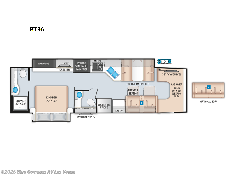 2022 Thor Motor Coach Omni BT36 - Used Super C For Sale by Blue Compass RV Las Vegas in Las Vegas, Nevada features Slideout