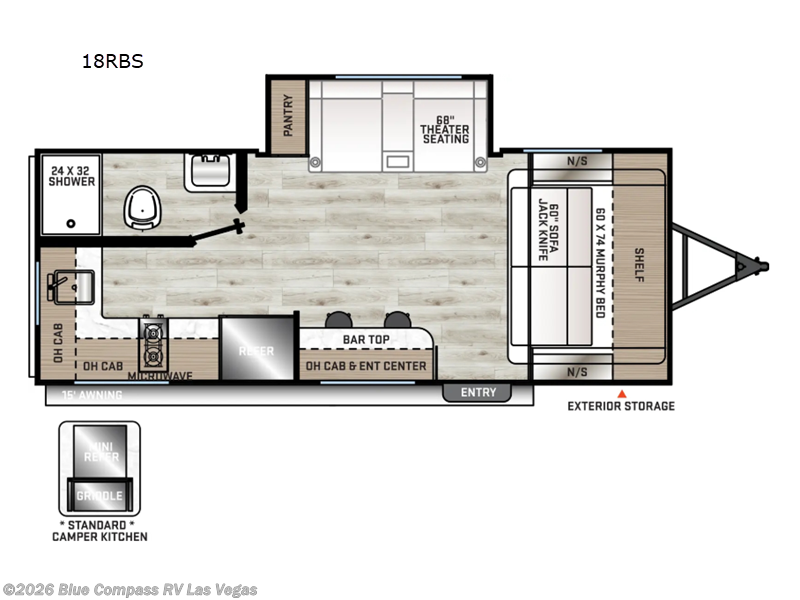 2025 Forest River Aurora Light 18rb Aurora - Used Travel Trailer For Sale by Blue Compass RV Las Vegas in Las Vegas, Nevada features Slideout