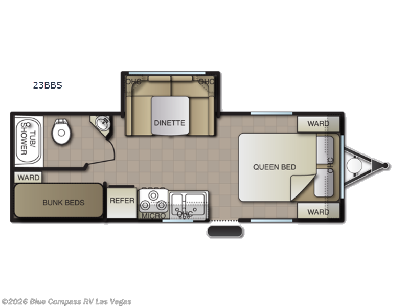 2017 Pacific Coachworks Sea Breeze 23BBS - Used Travel Trailer For Sale by Blue Compass RV Las Vegas in Las Vegas, Nevada features Slideout