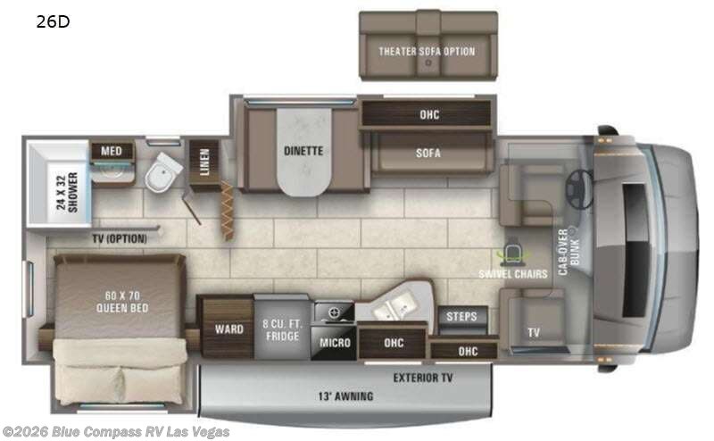 2021 Entegra Coach Odyssey 26D - Used Class C For Sale by Blue Compass RV Las Vegas in Las Vegas, Nevada features Slideout