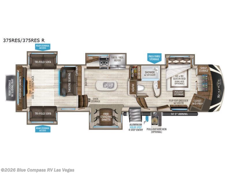 2018 Grand Design Solitude 375RES R - Used Fifth Wheel For Sale by Blue Compass RV Las Vegas in Las Vegas, Nevada features Slideout