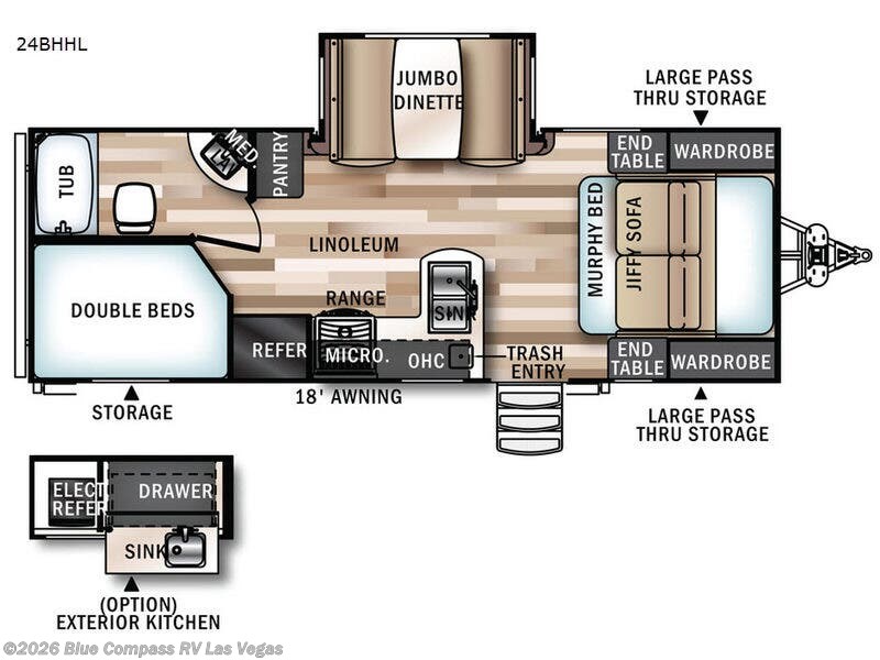 2017 Forest River Wildwood Heritage Glen 24BHHL - Used Fifth Wheel For Sale by Blue Compass RV Las Vegas in Las Vegas, Nevada features Slideout