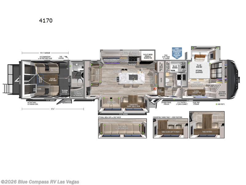 2026 Brinkley RV Model G 4170 - Used Toy Hauler For Sale by Blue Compass RV Las Vegas in Las Vegas, Nevada features Slideout
