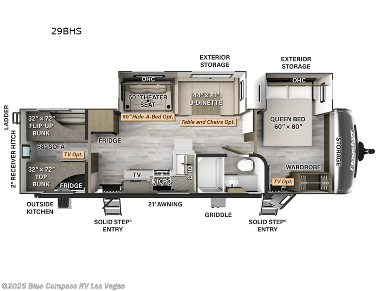 2024 Forest River Flagstaff Super Lite 29BHS - Used Travel Trailer For Sale by Blue Compass RV Las Vegas in Las Vegas, Nevada features Slideout