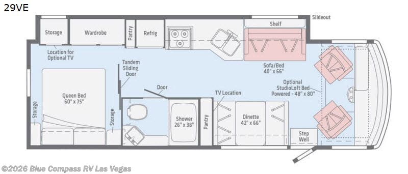 2018 Winnebago Vista 29VE - Used Class A For Sale by Blue Compass RV Las Vegas in Las Vegas, Nevada features Slideout