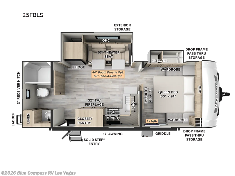 2024 Forest River Flagstaff Micro Lite 25FBLS - Used Travel Trailer For Sale by Blue Compass RV Las Vegas in Las Vegas, Nevada features Slideout