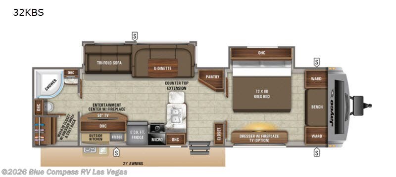 2020 Jayco White Hawk 32KBS - Used Travel Trailer For Sale by Blue Compass RV Las Vegas in Las Vegas, Nevada features Slideout