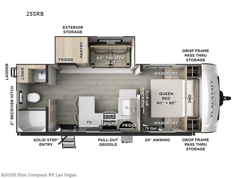 2027 Forest River Flagstaff Micro Lite 25SRB - New Travel Trailer For Sale by Blue Compass RV Las Vegas in Las Vegas, Nevada features Slideout