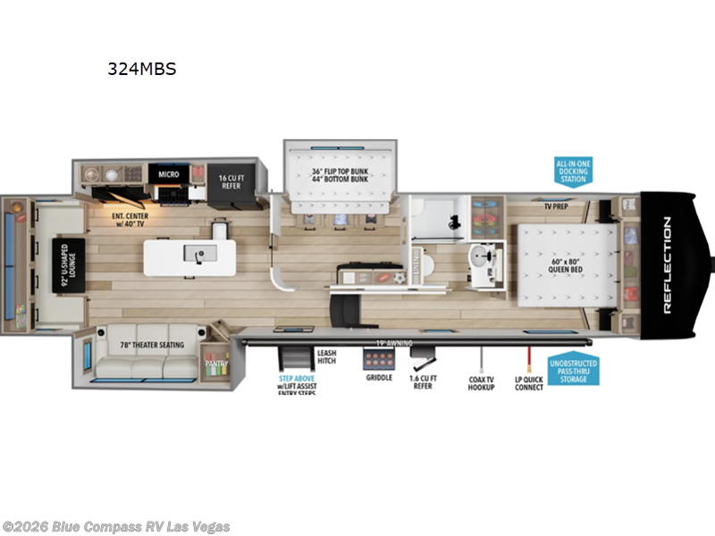2027 Grand Design Reflection 324MBS - New Fifth Wheel For Sale by Blue Compass RV Las Vegas in Las Vegas, Nevada features Slideout