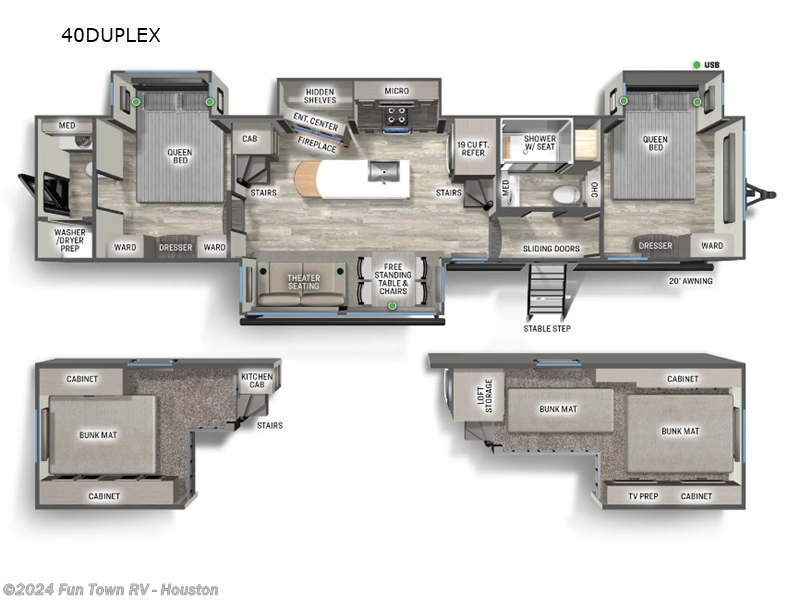 2024 Forest River Sandpiper Destination Trailers 40DUPLEX RV for Sale