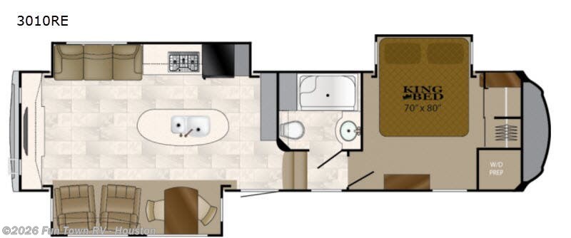 2018 Heartland Bighorn 3010RE - Used Fifth Wheel For Sale by Fun Town RV - Houston in Wharton, Texas features Slideout